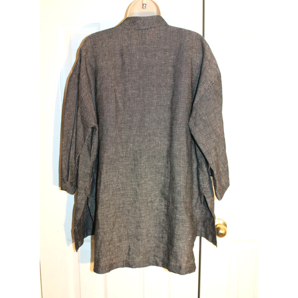 Eileen Fisher Organic Linen Blend Open Front Jacket sz XS - Picture 2 of 4